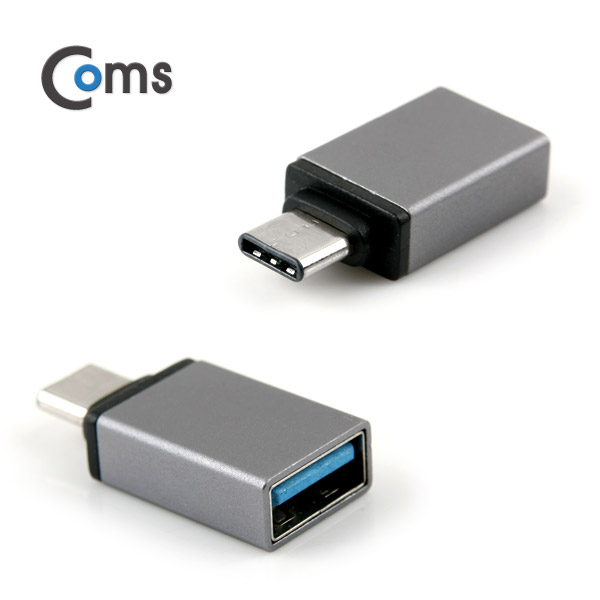 Coms USB 3.1 젠더(Type C), USB 3.0 A(F), Metal/Black