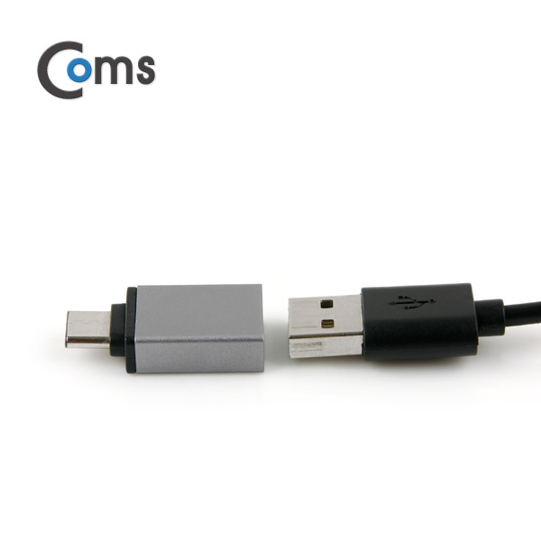 Coms USB 3.1 젠더(Type C), USB 3.0 A(F), Metal/Black