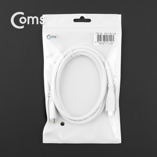 Coms USB 3.1 케이블 (Type C) M/M 1M, White