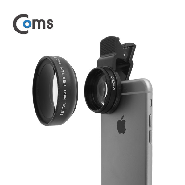 Coms 스마트폰 카메라 확대경(2 in 1) 37mm 셀카렌즈 Super Wide/Macro