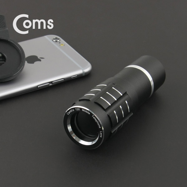 Coms 스마트폰 카메라 확대경, 12배줌(12x) 클립 고정(만능)