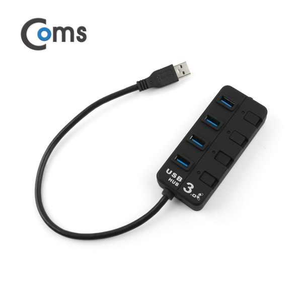 Coms USB 허브 3.0 (4포트/무전원), 개별 스위치