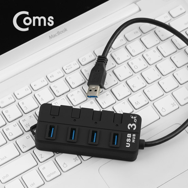 Coms USB 허브 3.0 (4포트/무전원), 개별 스위치