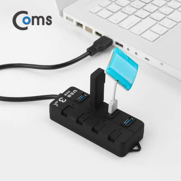 Coms USB 허브 3.0 (4포트/무전원), 개별 스위치