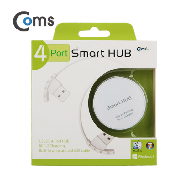 Coms USB 2.0 (4P/무전원/원형) 흰색, 충전용