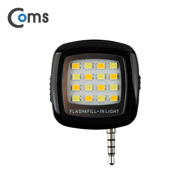 Coms 스마트폰 LED 라이트 16LED, Black