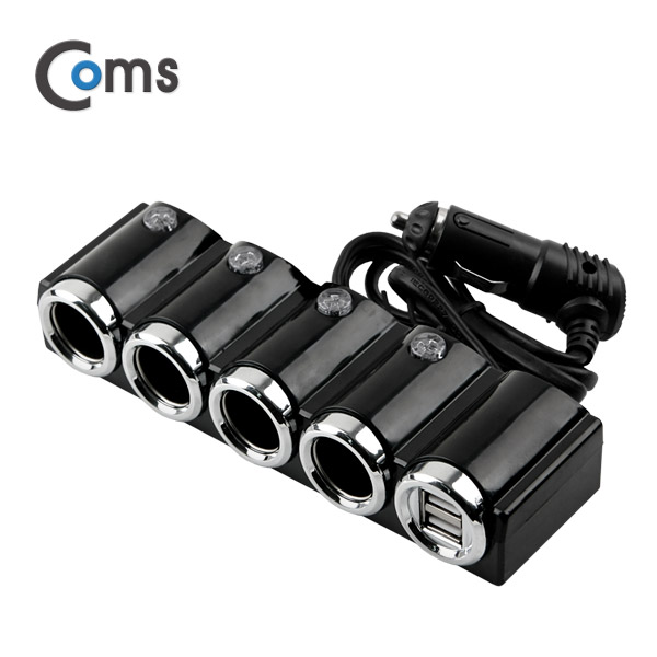 Coms 차량용 시가 소켓(4구) USB 2P / 시가잭(시거잭)
