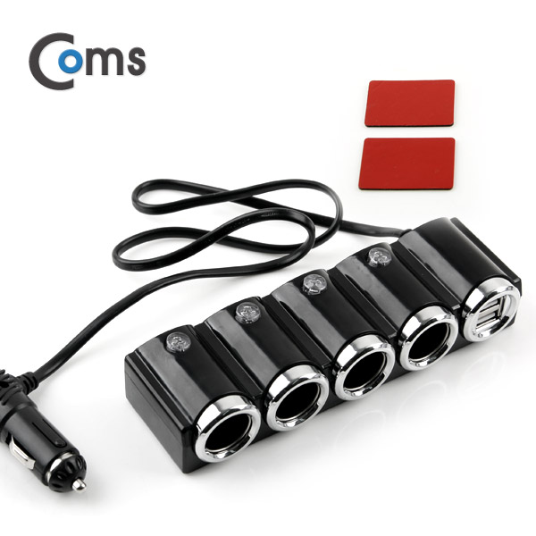 Coms 차량용 시가 소켓(4구) USB 2P / 시가잭(시거잭)