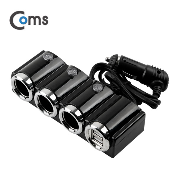 Coms 차량용 시가 소켓(3구) USB 2P / 시가잭(시거잭)
