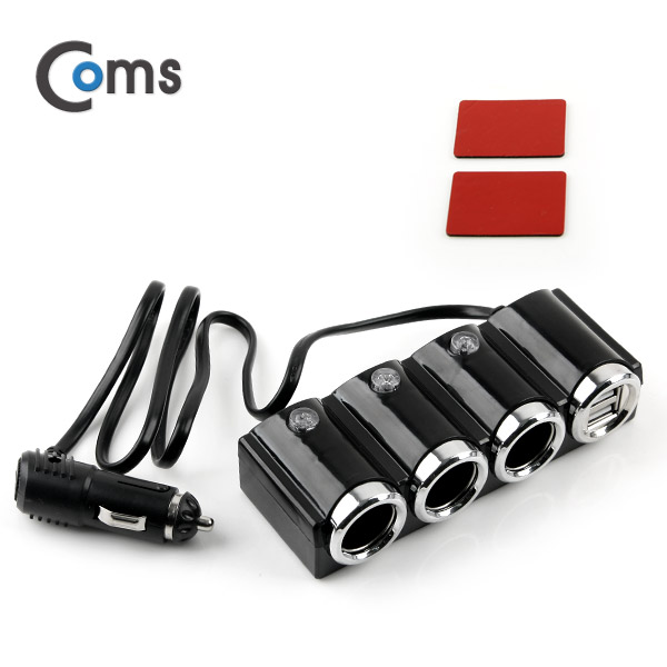 Coms 차량용 시가 소켓(3구) USB 2P / 시가잭(시거잭)