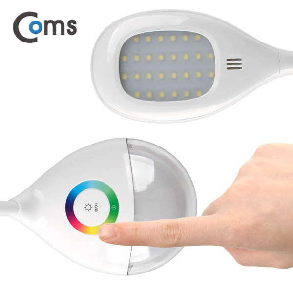 Coms 레인보우 램프(스탠드형), 28LED/3단 밝기조절, 본체(Rainbow color)