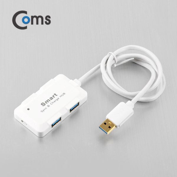 Coms USB 3.0 허브(4P/무전원) 흰색, 충전용