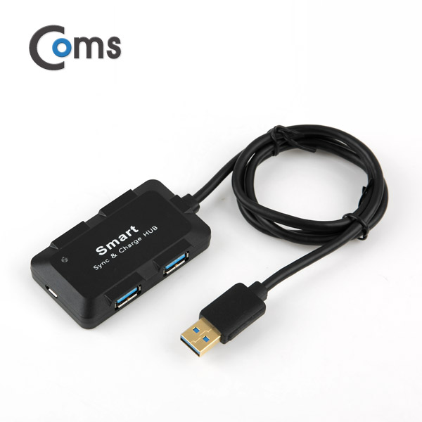 Coms USB 3.0 허브(4P/무전원) 검정, 충전용