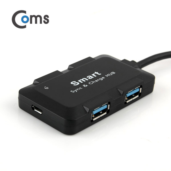 Coms USB 3.0 허브(4P/무전원) 검정, 충전용