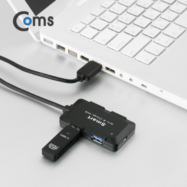 Coms USB 3.0 허브(4P/무전원) 검정, 충전용