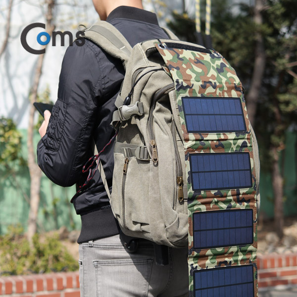 Coms 태양광 충전기 8W (집광판 4ea), USB 1P