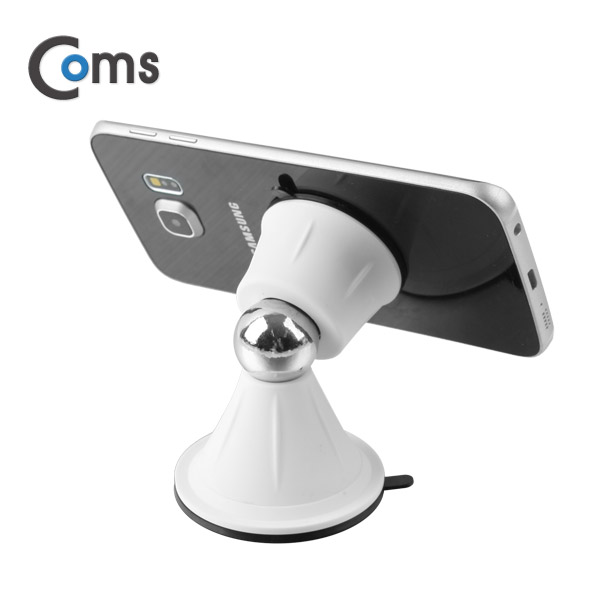 Coms 스마트폰 스탠드(양면 흡착) White 자석 360도 회전