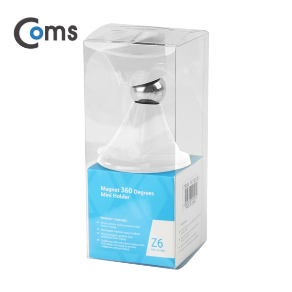 Coms 스마트폰 스탠드(양면 흡착) White 자석 360도 회전