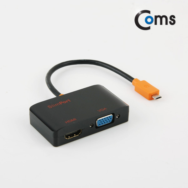 Coms MyDP (Slimport) to VGA/HDMI 컨버터, 검정 (V10/G4/G3/G2/G Pro/G Flex2/ G Flex 호환)