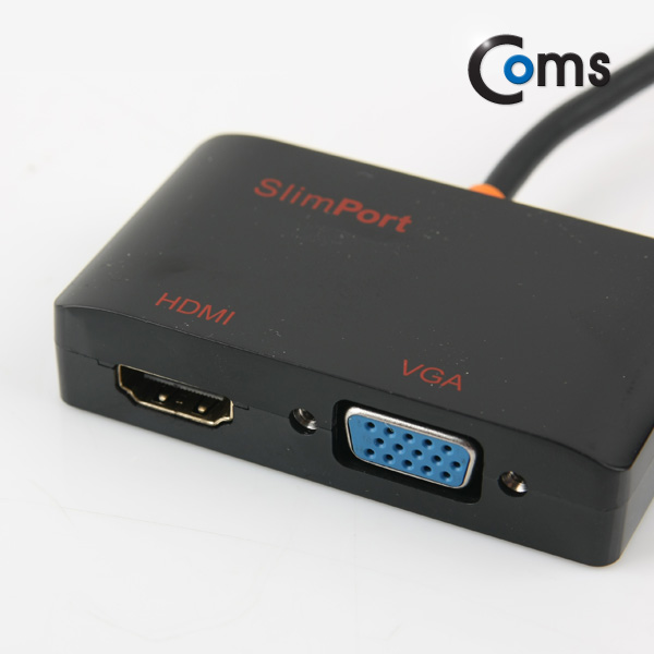 Coms MyDP (Slimport) to VGA/HDMI 컨버터, 검정 (V10/G4/G3/G2/G Pro/G Flex2/ G Flex 호환)