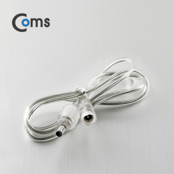 Coms DC 5.5 전원 케이블(방수/연장), 투명 1M