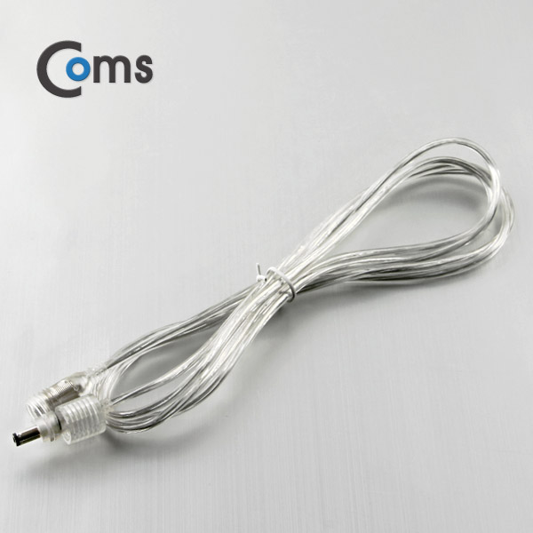 Coms DC 5.5 전원 케이블(방수/연장), 투명 2M