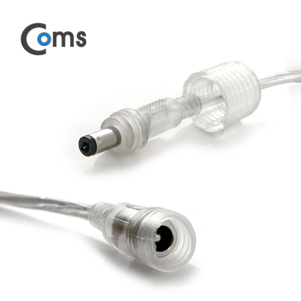 Coms DC 5.5 전원 케이블(방수/연장), 투명 2M
