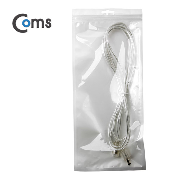 Coms DC 5.5 전원 케이블(방수/연장), 투명 2M