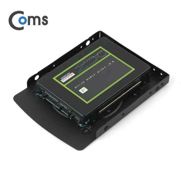 Coms 하드 가이드 철재(2.5 to 3.5) 검정, 2.5 HDD/SSDx2 장착용, 나사포함