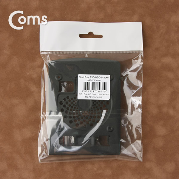 Coms 하드 가이드 철재(2.5 to 3.5) 검정, 2.5 HDD/SSDx2 장착용, 나사포함