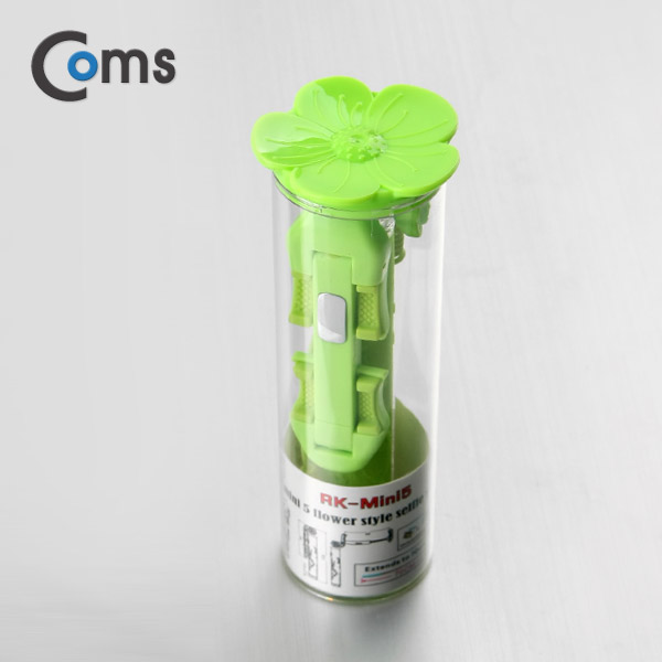 Coms 접이식 유선 셀카봉(초미니형) 13~70cm, Green
