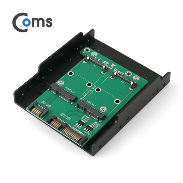 Coms SATA 컨버터(mSATA to SATA) 26mm, 50mm / 2포트 3.5 가이드 포함