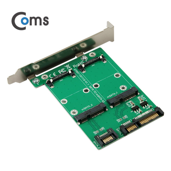 Coms SATA 컨버터(mSATA to SATA) 50mm / 2포트, PC 브라켓