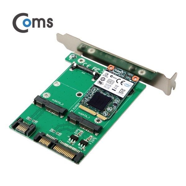 Coms SATA 컨버터(mSATA to SATA) 50mm / 2포트, PC 브라켓