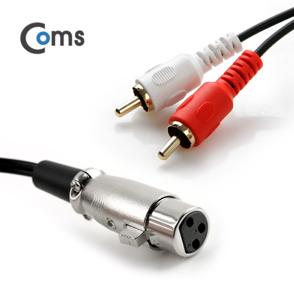 Coms 캐논/2RCA 케이블 15cm, 3P Mic(F)/ 2RCA(M)