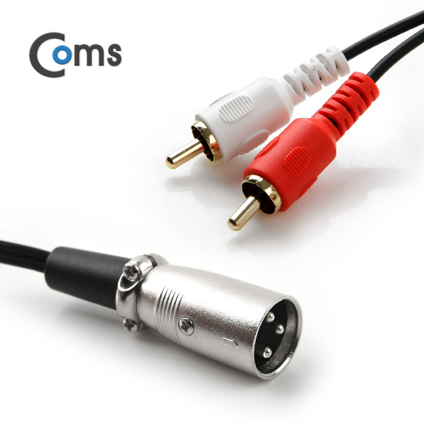 Coms 캐논/2RCA 케이블 15cm, 3P Mic(M)/ 2RCA(M)