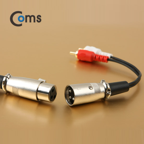 Coms 캐논/2RCA 케이블 15cm, 3P Mic(M)/ 2RCA(M)