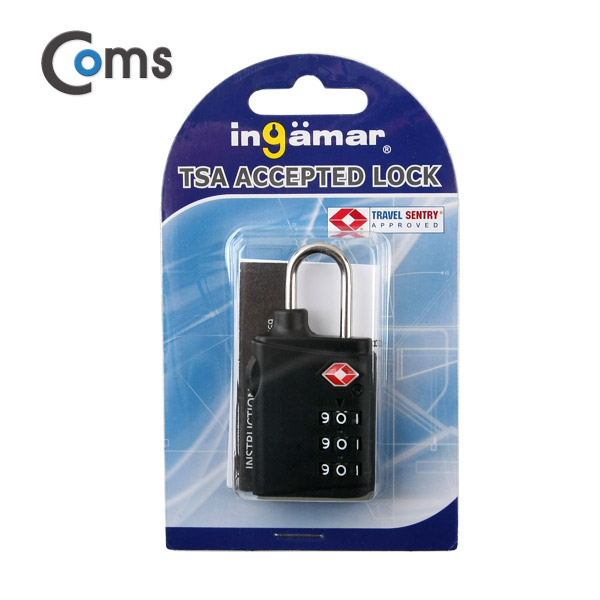 Coms 도난방지 자물쇠(TSA), 3-dial / Black