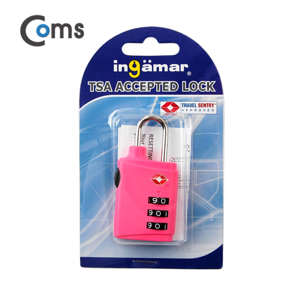 Coms 도난방지 자물쇠(TSA), 3-dial / Pink
