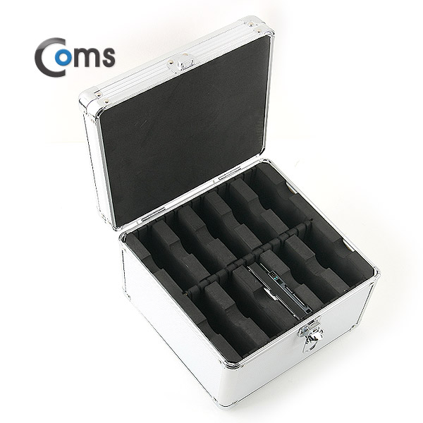 Coms HDD 케이스 (3.5*10) 245*245*200mm 잠금장치 내장형 가방, 실버