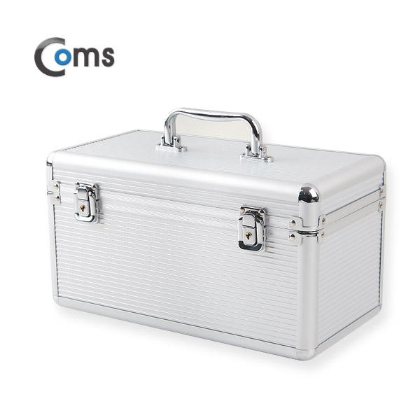 Coms HDD 케이스 (3.5*8+2.5*6) 잠금장치 내장형 가방 / 310*170*165mm , 실버