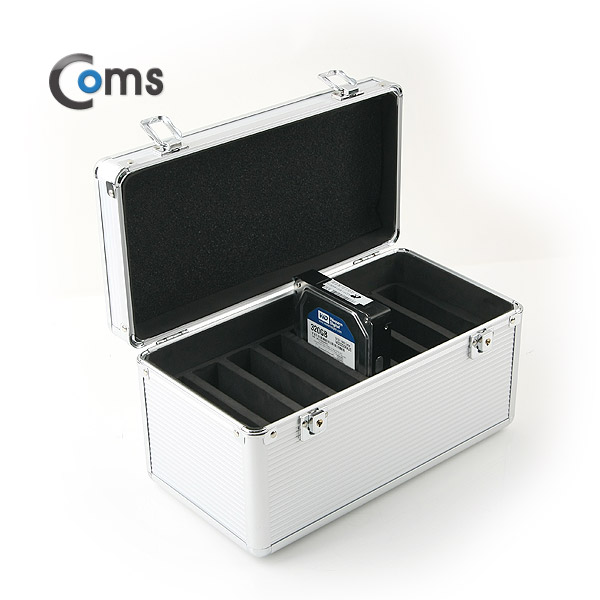 Coms HDD 케이스 (3.5*8+2.5*6) 잠금장치 내장형 가방 / 310*170*165mm , 실버
