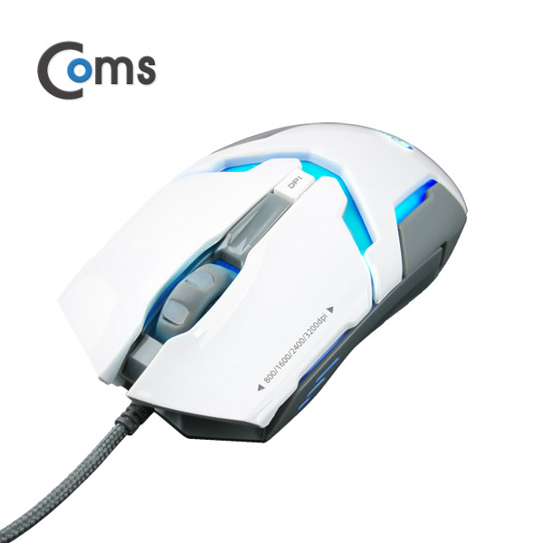 Coms 게이밍(사무용) 마우스 / 7컬러 LED 변환, 최대 3200DPI, 흰색