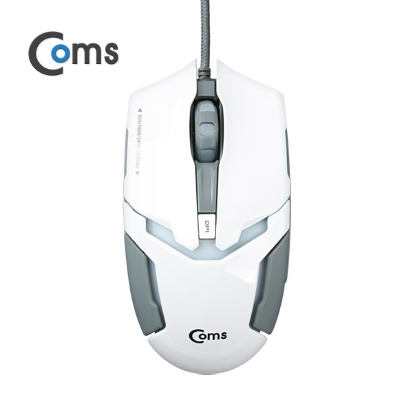 Coms 게이밍(사무용) 마우스 / 7컬러 LED 변환, 최대 3200DPI, 흰색
