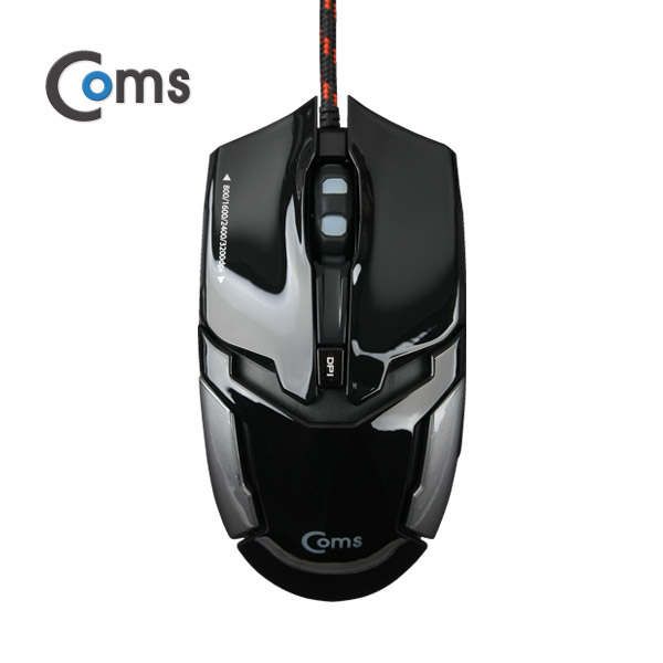 Coms 게이밍(사무용) 마우스 / 7컬러 LED 변환, 최대 3200DPI, 검정