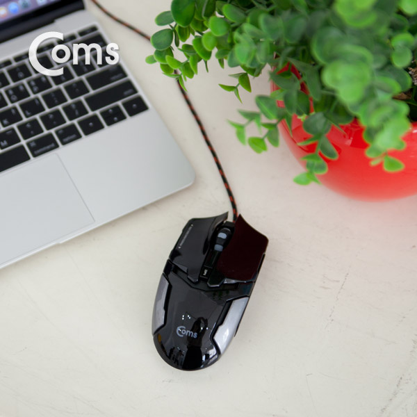 Coms 게이밍(사무용) 마우스 / 7컬러 LED 변환, 최대 3200DPI, 검정