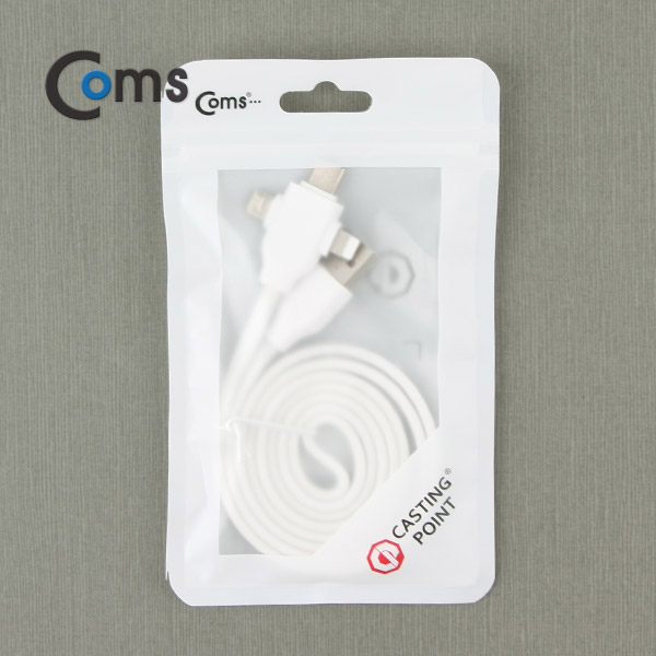 Coms USB 3.1 케이블 3 in 1(USB to Type C/Micro 5P/Lighting) 1M/White