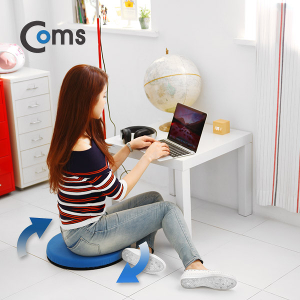 Coms 회전 쿠션 원형, 사이즈 40cm (두께 5cm)