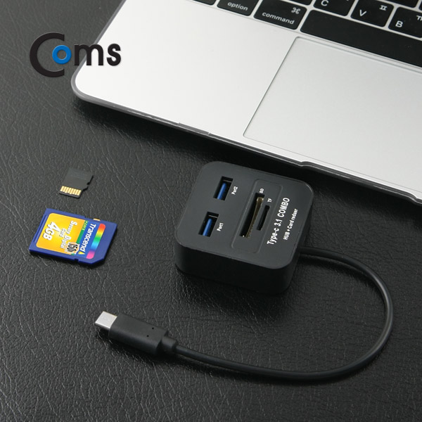 Coms USB 3.1 카드리더기(Type C), USB 2.0 2Port /SD / Micro SD