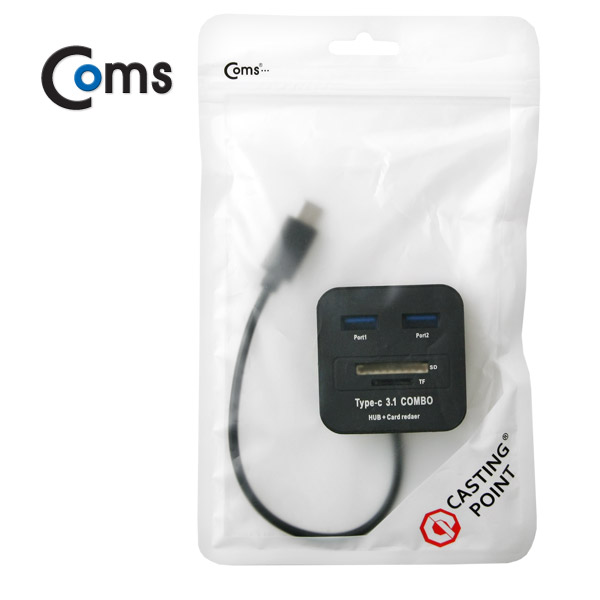Coms USB 3.1 카드리더기(Type C), USB 2.0 2Port /SD / Micro SD